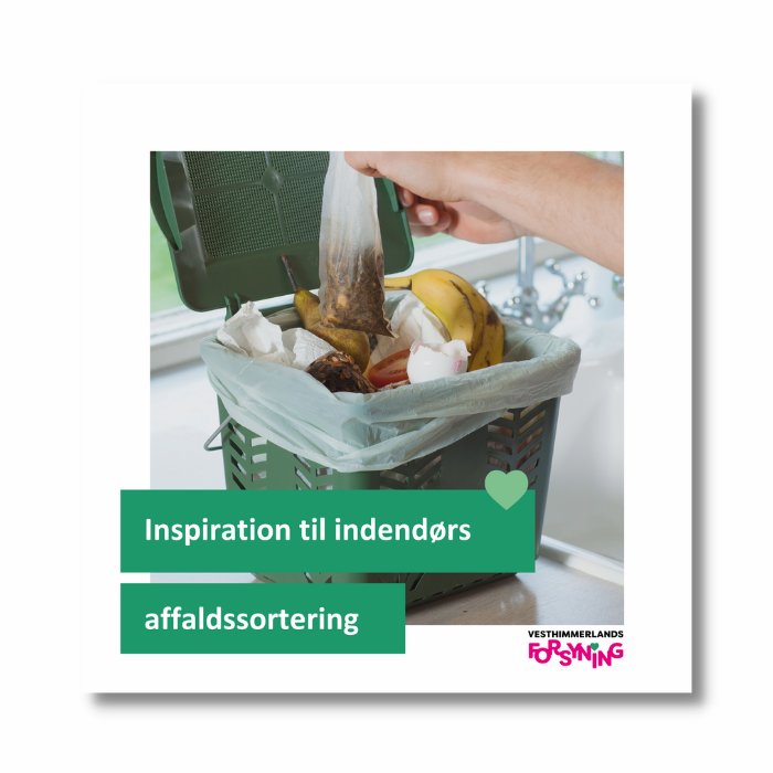 Forside på brochure der hedder Inspiration til indendørs affaldssortering